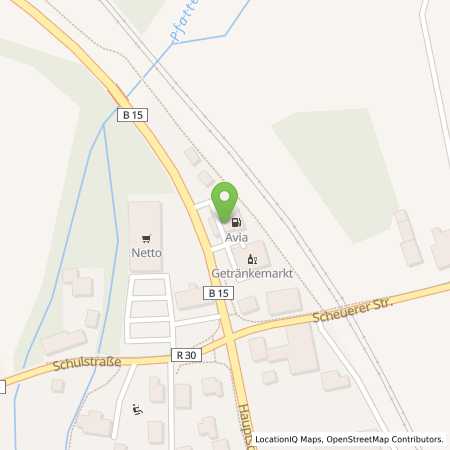 Standortübersicht der Benzin-Super-Diesel Tankstelle: AVIA-Tankstelle in 93096, Köfering
