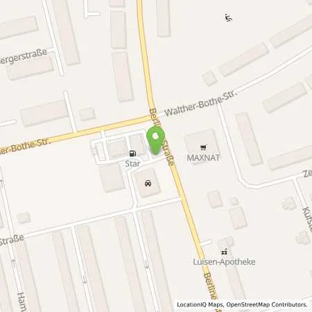 Standortübersicht der Tankstelle star Tankstelle in 16515 Oranienburg