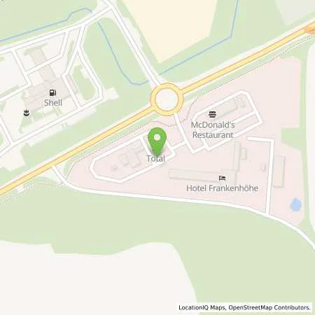 Standortübersicht der Tankstelle TotalEnergies Truckstop Aurach in 91589 Aurach