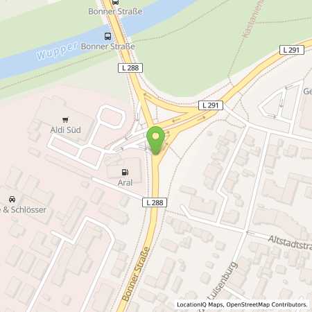 Standortübersicht der Benzin-Super-Diesel Tankstelle: Aral Tankstelle in 51379, Leverkusen