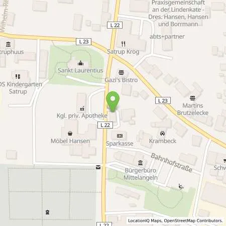 Standortübersicht der Tankstelle team Tankstelle Satrup in 24986 Satrup