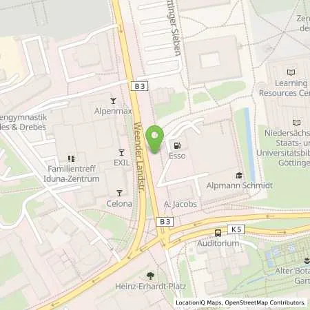 Standortübersicht der Tankstelle Esso Tankstelle in 37073 GOETTINGEN