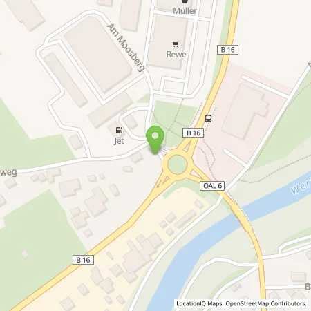 Standortübersicht der Tankstelle JET PFORZEN AM MOOSBERG 1 in 87666 PFORZEN