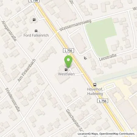 Standortübersicht der Tankstelle Udo Falkenrich in 33161 Hövelhof