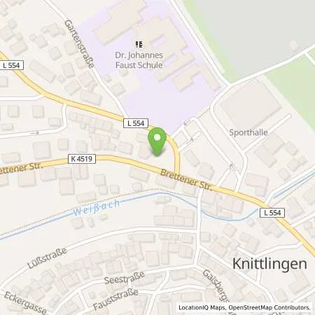 Standortübersicht der Tankstelle Tankhof Kassner in 75438 Knittlingen