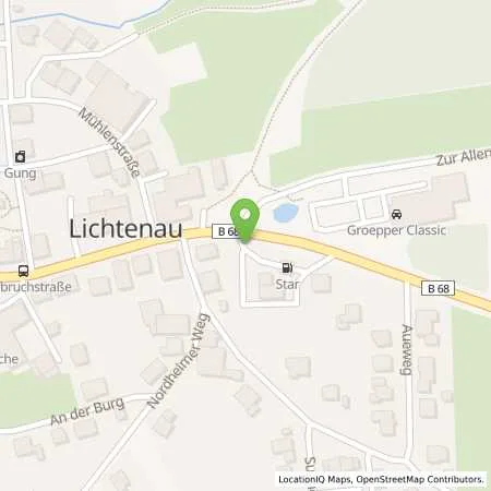 Standortübersicht der Tankstelle star Tankstelle in 33165 Lichtenau