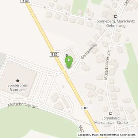 Standortübersicht der Tankstelle TotalEnergies Sonneberg in 96515 Sonneberg