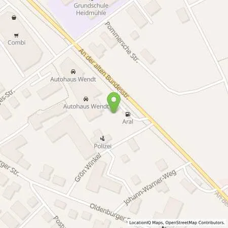 Standortübersicht der Tankstelle Aral Tankstelle in 26419 Schortens