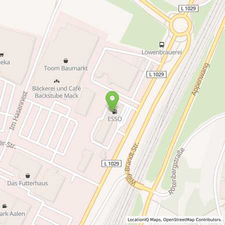 Standortübersicht der Benzin-Super-Diesel Tankstelle: Esso Tankstelle in 73430, AALEN