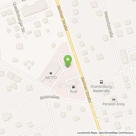 Standortübersicht der Tankstelle Aral Tankstelle in 16515 Oranienburg