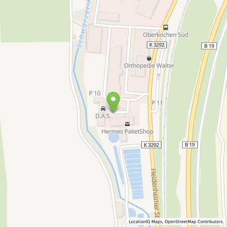Standortübersicht der Benzin-Super-Diesel Tankstelle: Aral Tankstelle in 73447, Oberkochen