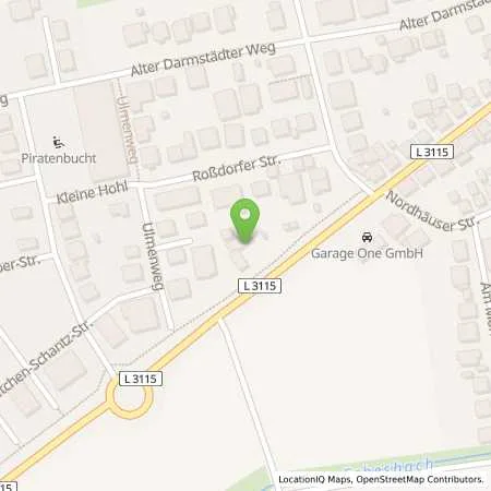 Standortübersicht der Tankstelle Roßdorf-Gundernhausen in 64380 Roßdorf (Gundernhausen)