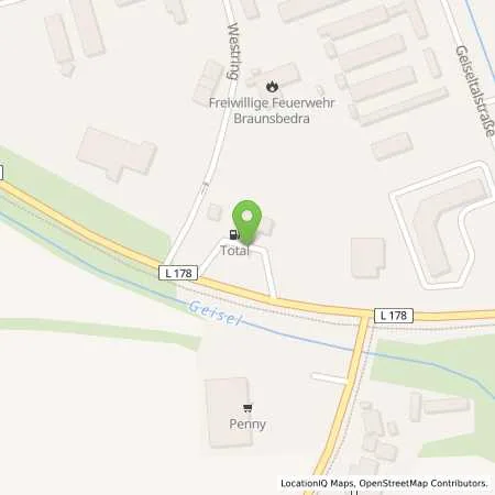 Standortübersicht der Tankstelle TotalEnergies Braunsbedra in 06242 Braunsbedra