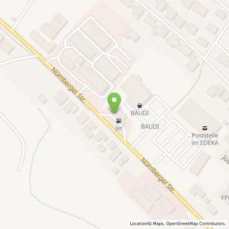 Standortübersicht der Tankstelle JET HEMAU NUERNBERGER STR. 48 in 93155 HEMAU