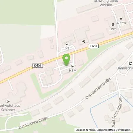 Standortübersicht der Tankstelle Weimar, Erfurter Str. 53 in 99427 Weimar