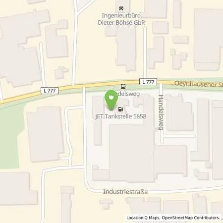 Standortübersicht der Tankstelle JET LOEHNE OEYNHAUSENER STRASSE 38 in 32584 LOEHNE