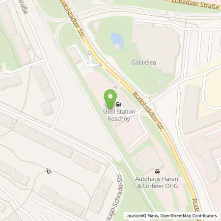 Standortübersicht der Tankstelle Shell Jena Rudolstädter Str. 60 in 07745 Jena