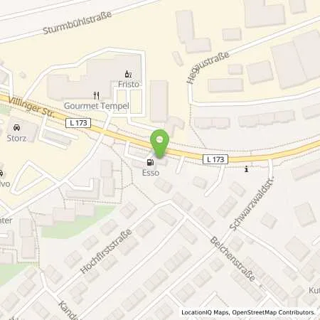 Standortübersicht der Tankstelle Esso Tankstelle in 78054 VILLINGEN-SCHWENNINGEN