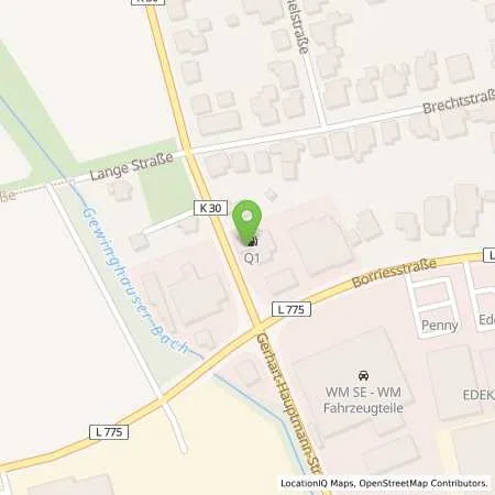 Standortübersicht der Tankstelle Q1 Tankstelle in 32257 Bünde
