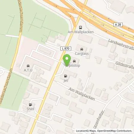 Standortübersicht der Tankstelle JET OLDENBURG CLOPPENBURGER STR. 133 in 26133 OLDENBURG