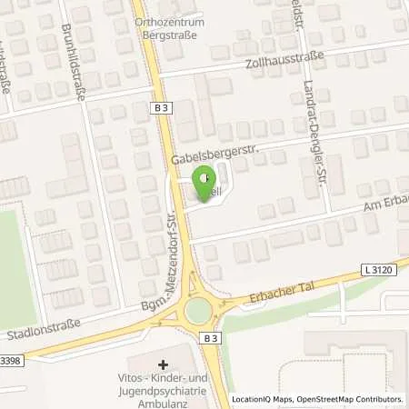 Standortübersicht der Tankstelle Shell Heppenheim Ludwigstr. 46 in 64646 Heppenheim