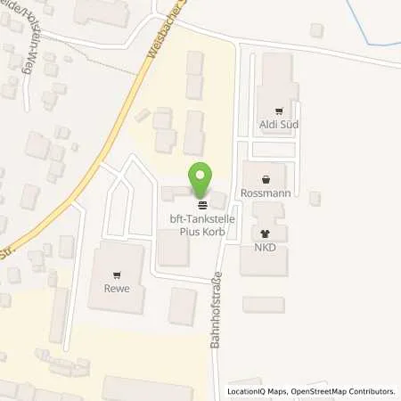 Standortübersicht der Tankstelle BFT-Tankstelle Pius Korb in 97653 Bischofsheim