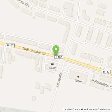 Standortübersicht der Tankstelle Tankstelle Eberswalde in 16225 Eberswalde