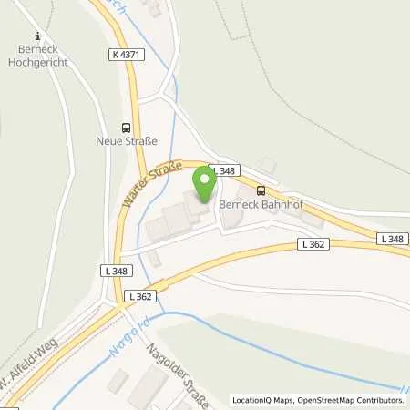 Standortübersicht der Tankstelle Haisch Mineralölvertrieb GmbH & Co. KG in 72213 Altensteig