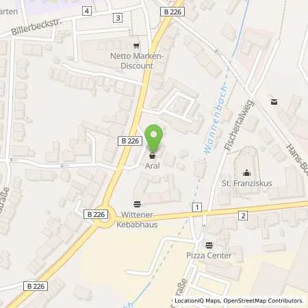 Standortübersicht der Tankstelle Aral Tankstelle in 58455 Witten