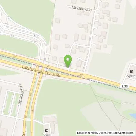 Standortübersicht der Tankstelle Sprint Eiche Landsberger Chaussee in 16356 Eiche