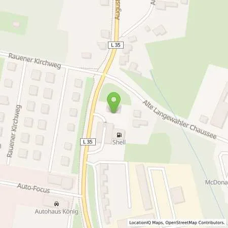 Standortübersicht der Tankstelle Shell Fürstenwalde August-Bebel-Str. 71 in 15517 Fürstenwalde