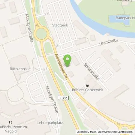 Standortübersicht der Tankstelle SB Nagold Altensteigerstr. 20 in 72202 Nagold