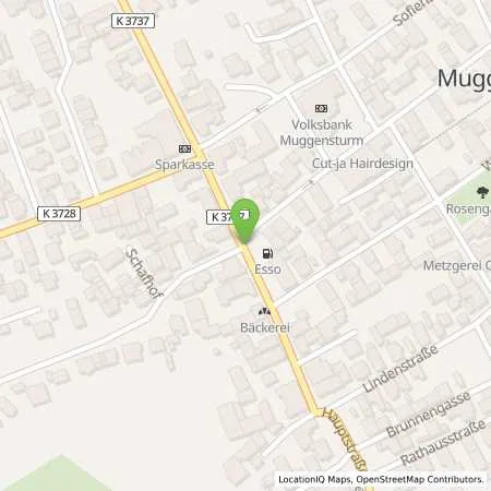 Standortübersicht der Tankstelle Esso Tankstelle in 76461 MUGGENSTURM