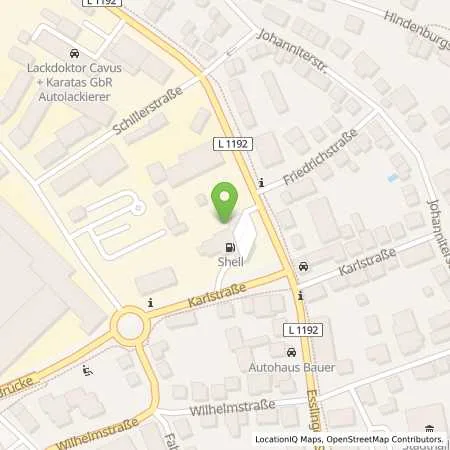 Standortübersicht der Tankstelle Shell Plochingen Esslinger Str. 57 in 73207 Plochingen