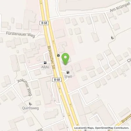 Standortübersicht der Tankstelle Shell Osnabrueck Bramscher Str. 262-264 in 49090 Osnabrueck