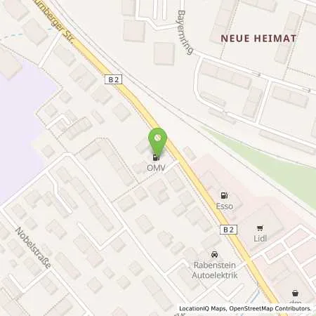 Standortübersicht der Tankstelle Bayreuth Nürnberger Strasse 16 a in 95448 Bayreuth