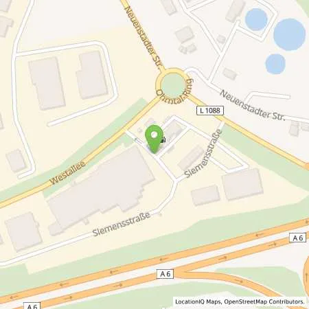 Standortübersicht der Tankstelle Shell Oehringen Siemensstr. 15 in 74613 Oehringen