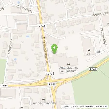 Standortübersicht der Tankstelle Autohaus Blöbaum in 32549 Bad Oeynhausen