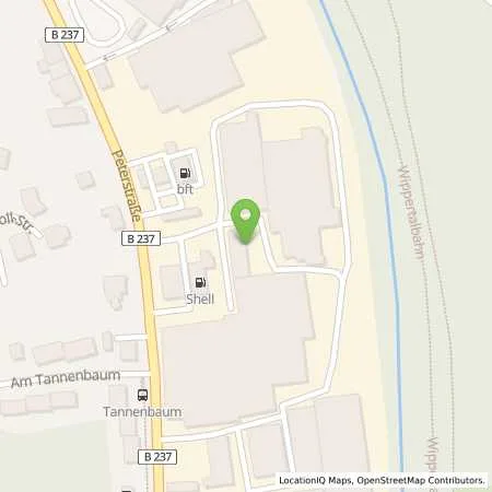 Standortübersicht der Tankstelle Shell Hueckeswagen Peterstr. 73 in 42499 Hueckeswagen