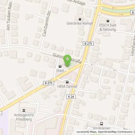 Standortübersicht der Tankstelle Shell Friedberg Gutenbergstr. 2 in 61169 Friedberg