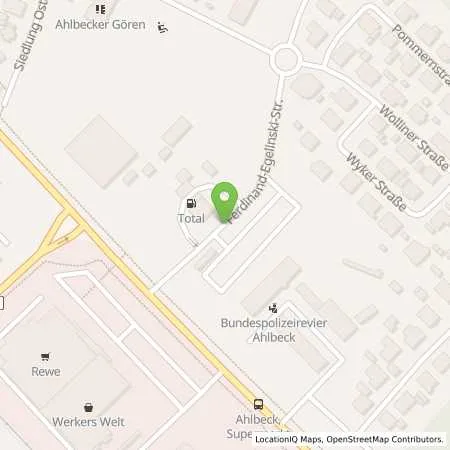 Standortübersicht der Tankstelle TotalEnergies Ahlbeck in 17419 Ahlbeck