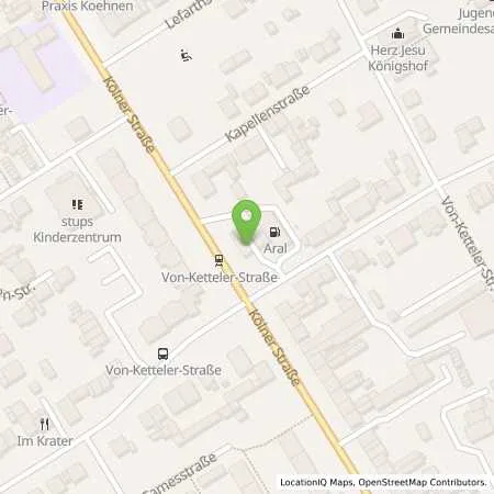 Standortübersicht der Tankstelle Aral Tankstelle in 47807 Krefeld