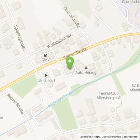 Standortübersicht der Tankstelle Allersberg Rother Strasse 27 a in 90584 Allersberg