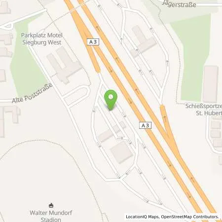 Standortübersicht der Tankstelle Shell Siegburg A3 Siegburg Wst in 53721 Siegburg