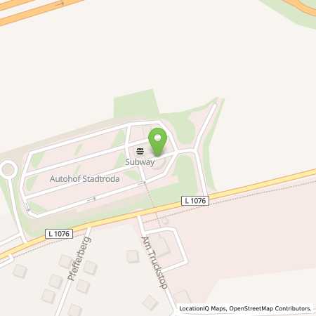 Standortübersicht der Benzin-Super-Diesel Tankstelle: Gulf Autohof Stadtroda in 07646, Stadtroda