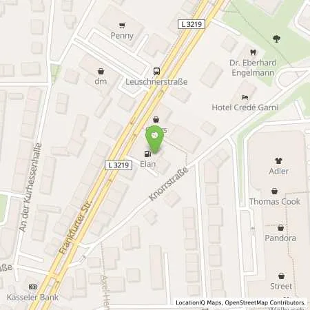Standortübersicht der Tankstelle Elan Kassel in 34134 Kassel