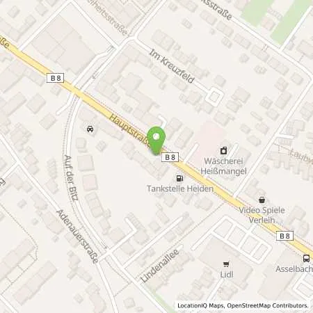 Standortübersicht der Tankstelle Heiden Troisdorf in 53842 Troisdorf