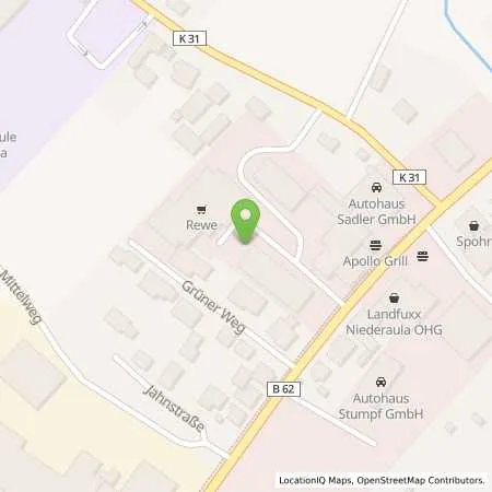 Standortübersicht der Tankstelle bft-Tankstelle Thamer in 36272 Niederaula