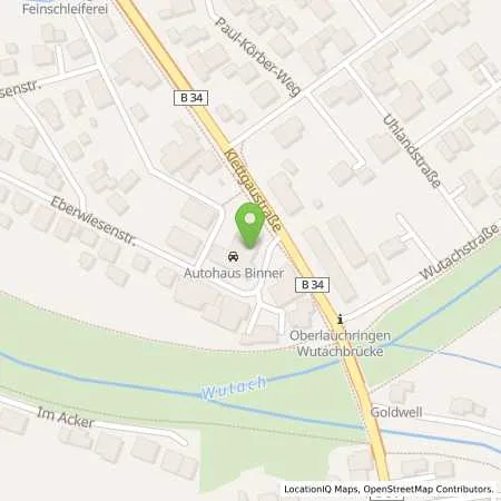 Standortübersicht der Tankstelle Autohaus Mike Binner in 79787 Lauchringen