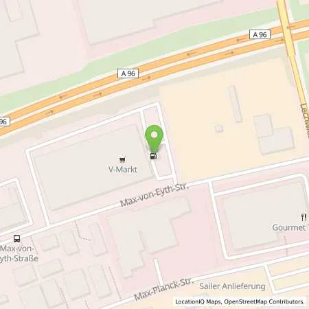 Standortübersicht der Tankstelle V-Markt Landsberg in 86899 Landsberg